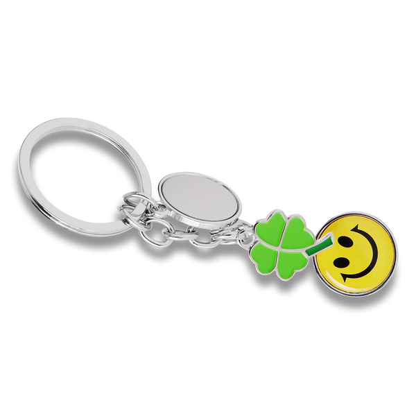 Brelok metalowy Luck, srebrny z grawerem logo d