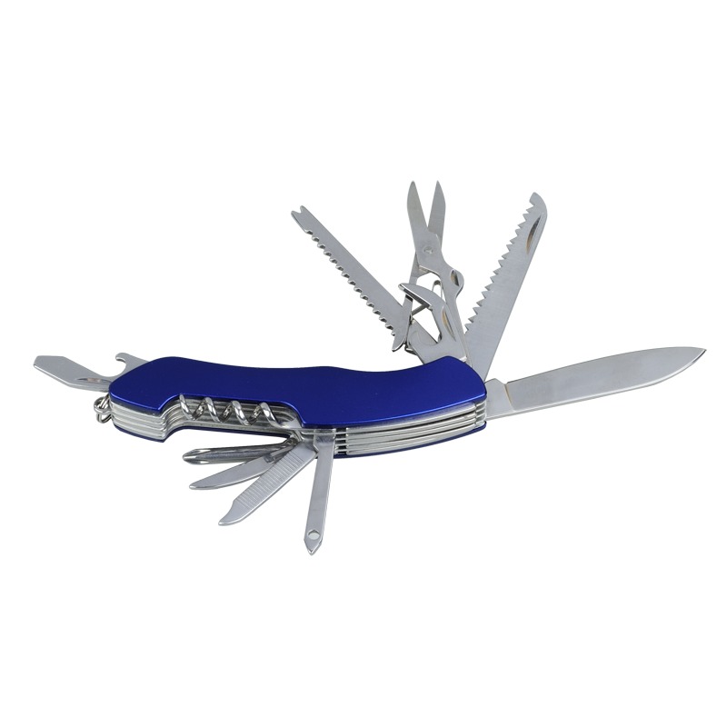Scyzoryk 12-funkcyjny Mainz, niebieski z nadrukiem logo a