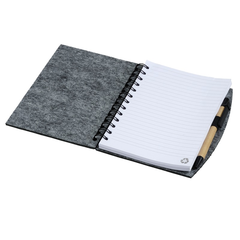 Notes z filcu Felt Now, szary z nadrukiem logo a
