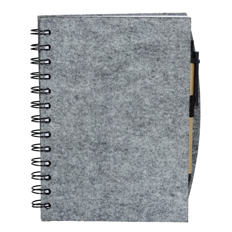 Notes z filcu Felt Now, szary z nadrukiem logo b