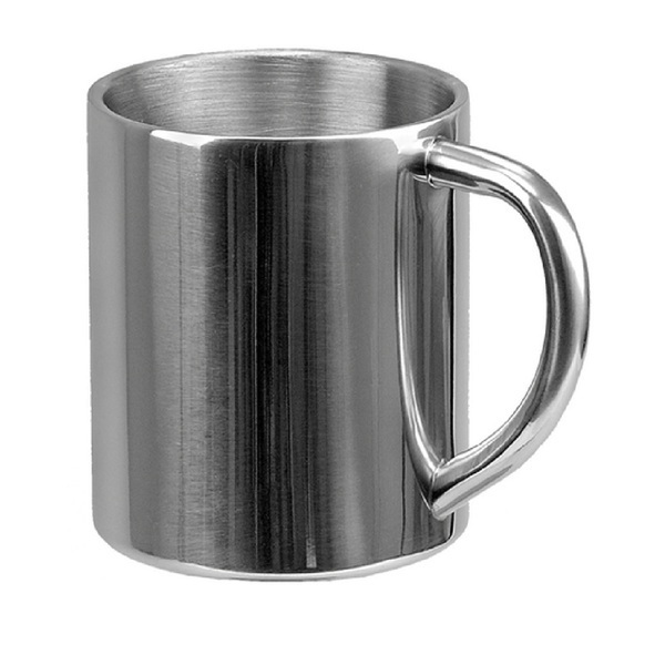 Kubek Sturdy 300 ml, srebrny z nadrukiem logo