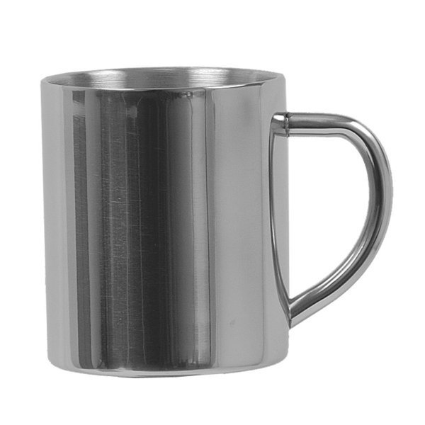 Kubek Sturdy 300 ml, srebrny z nadrukiem logo a