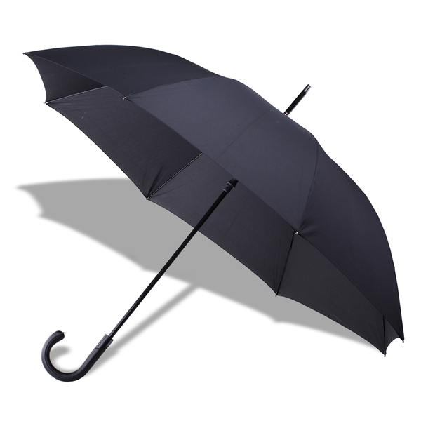 Elegancki parasol Lausanne, czarny z nadrukiem logo - zdjęcie produktu