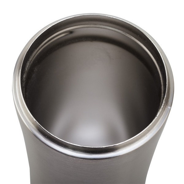 Kubek termiczny Telescope 430 ml, czarny/srebrny z nadrukiem logo b