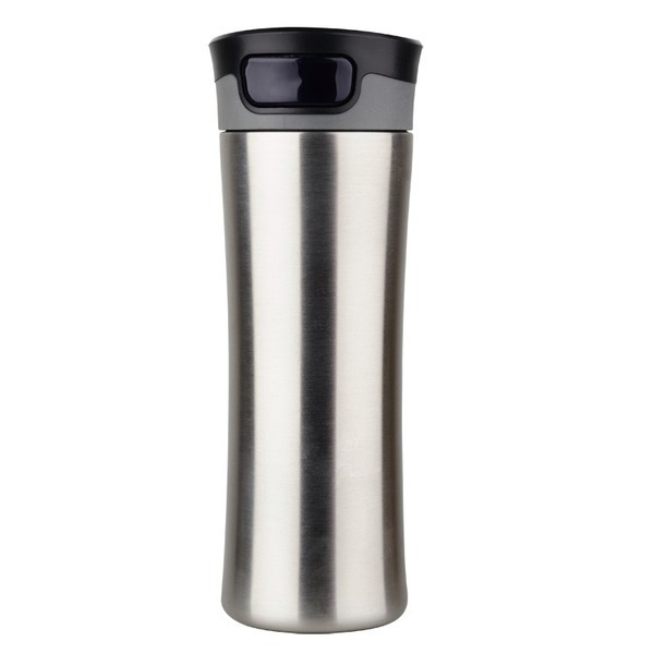 Kubek termiczny Telescope 430 ml, czarny/srebrny z nadrukiem logo c