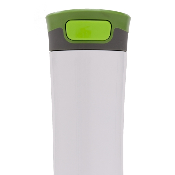 Kubek termiczny Telescope 430 ml, biały/zielony z nadrukiem logo e