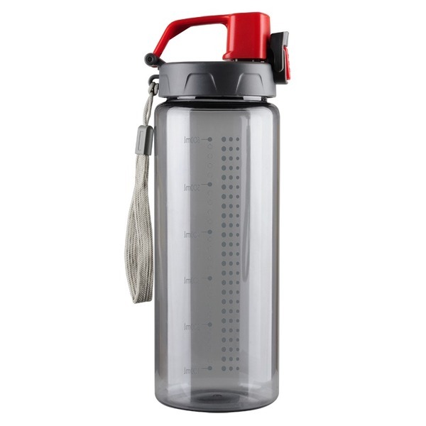 Bidon Feelsogood 700 ml, czerwony/szary z nadrukiem logo a