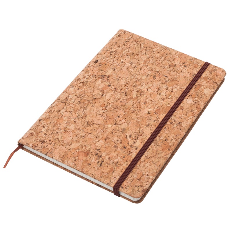 Notatnik 145x210/80k kratka Robledo, brązowy z nadrukiem logo - zdjęcie produktu