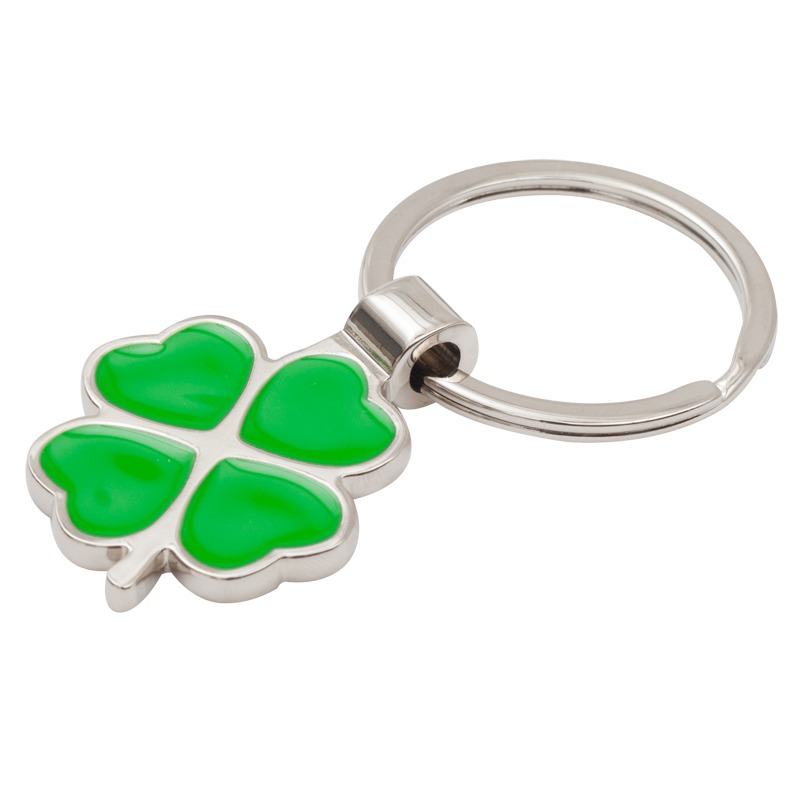 Brelok Clover Luck, zielony/srebrny z grawerem logo b