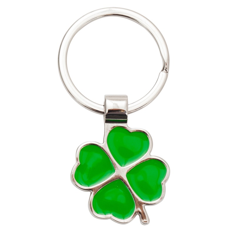 Brelok Clover Luck, zielony/srebrny z grawerem logo c