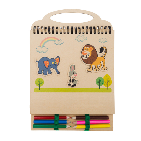 Zestaw do rysowania Lovely Animals, beżowy z nadrukiem logo b