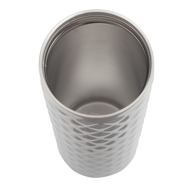 Kubek termiczny Dawson 450 ml, biały z nadrukiem logo b