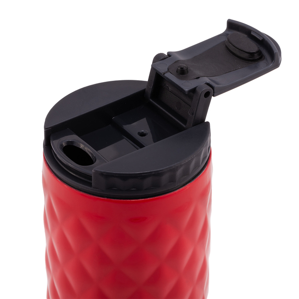 Kubek termiczny Dawson 450 ml, czerwony z nadrukiem logo a
