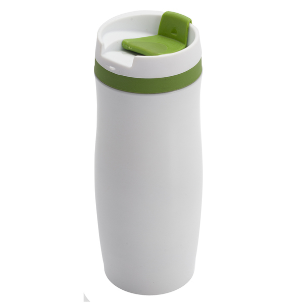 Kubek termiczny Viki 390 ml, zielony/biały