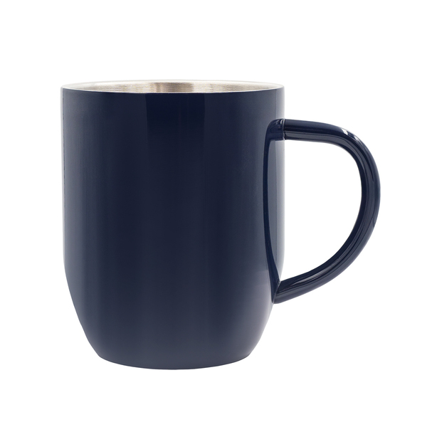 Kubek stalowy Day 350 ml, granatowy z nadrukiem logo b