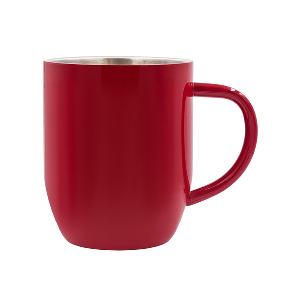 Kubek stalowy Day 350 ml, czerwony z nadrukiem logo a