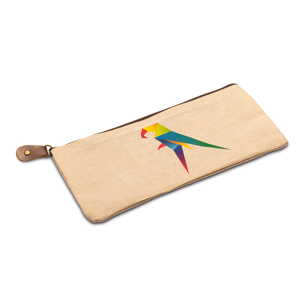 Piórnik Damascus, beżowy z nadrukiem logo b