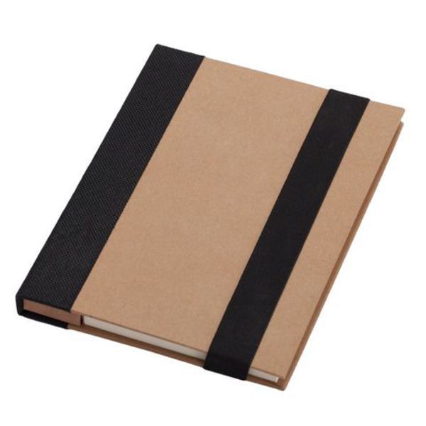 Notes memo 100x180/70k linia Kraft Paper, czarny/beżowy z nadrukiem logo a