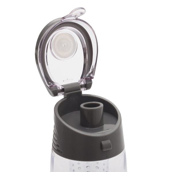 Bidon Frutello 700 ml, szary/transparentny z nadrukiem logo a