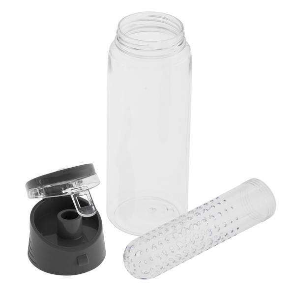Bidon Frutello 700 ml, szary/transparentny z nadrukiem logo b