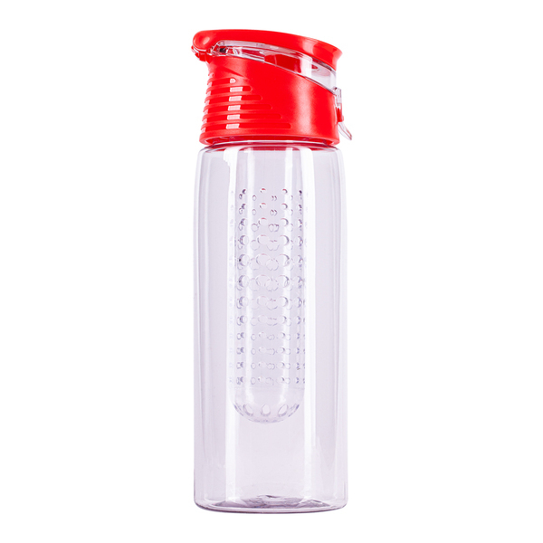Bidon Frutello 700 ml, czerwony/transparentny z nadrukiem logo c