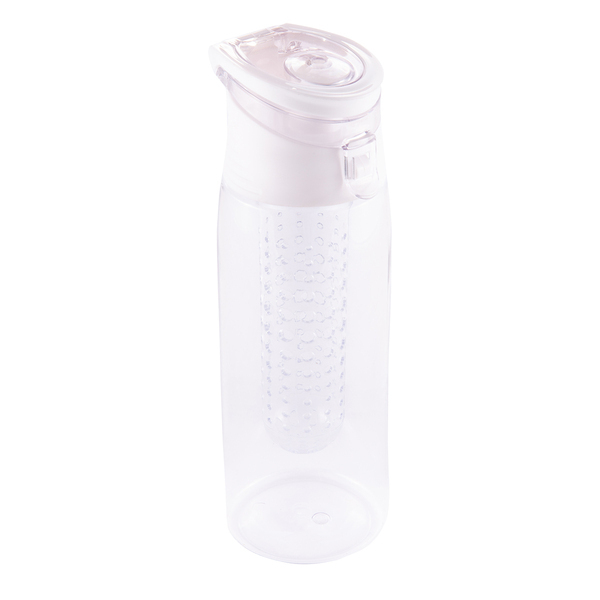 Bidon Frutello 700 ml, biały/transparentny z nadrukiem logo - zdjęcie produktu