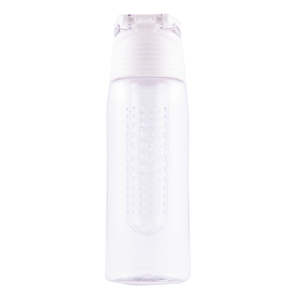 Bidon Frutello 700 ml, biały/transparentny z nadrukiem logo e