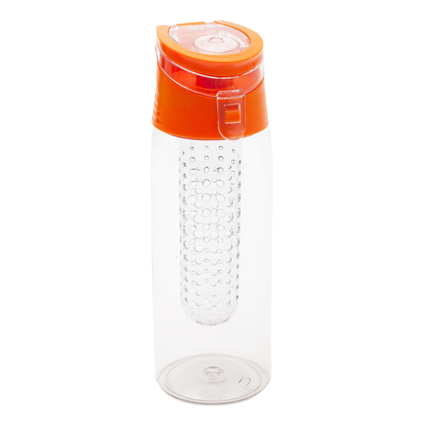 Bidon Frutello 700 ml, pomarańczowy/transparentny z nadrukiem logo - zdjęcie produktu