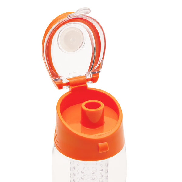 Bidon Frutello 700 ml, pomarańczowy/transparentny z nadrukiem logo b