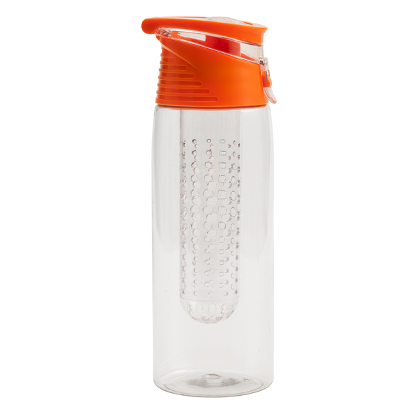 Bidon Frutello 700 ml, pomarańczowy/transparentny z nadrukiem logo c