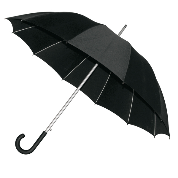 Elegancki parasol Basel, czarny z nadrukiem logo - zdjęcie produktu