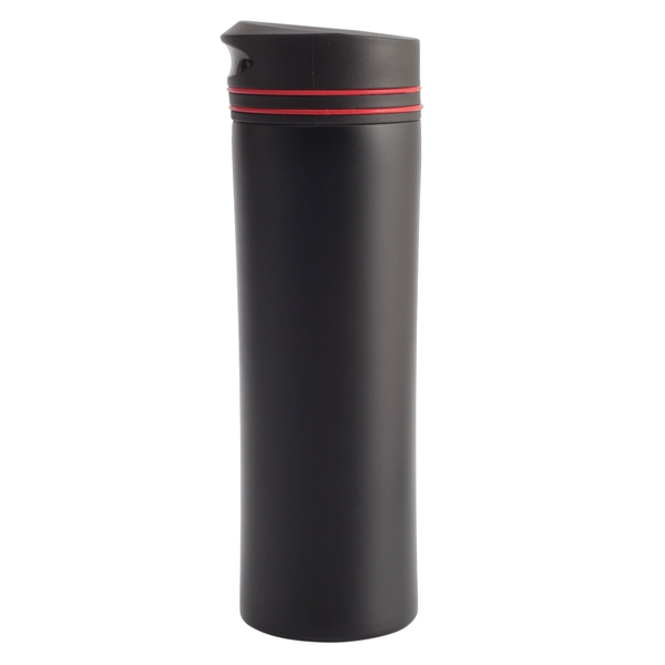 Kubek termiczny Lahti 450 ml, czerwony z nadrukiem logo d