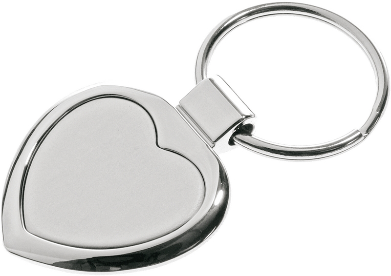 Brelok metalowy Stout Heart, srebrny z grawerem logo b