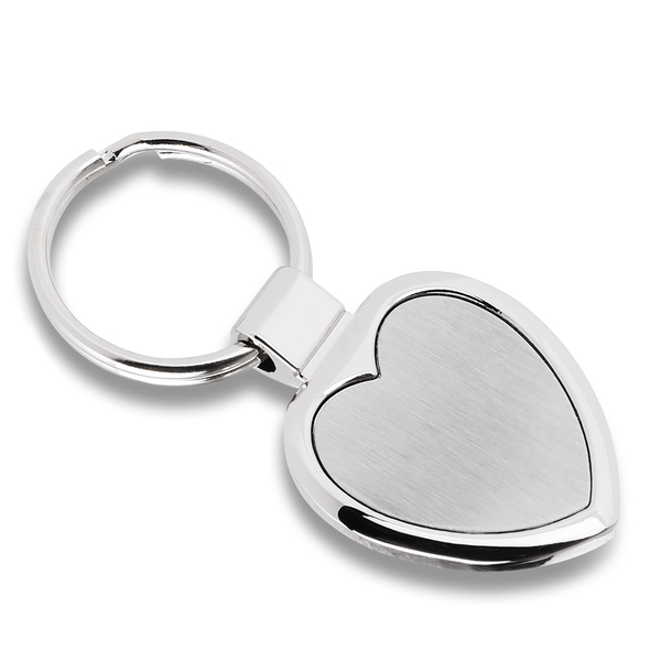 Brelok metalowy Stout Heart, srebrny z grawerem logo f