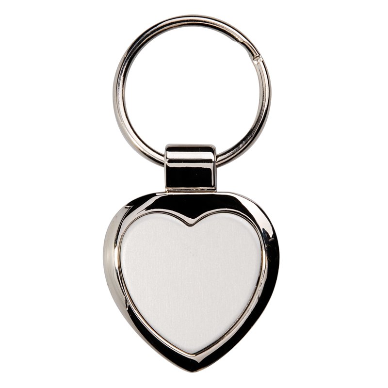 Brelok metalowy Stout Heart, srebrny z grawerem logo c