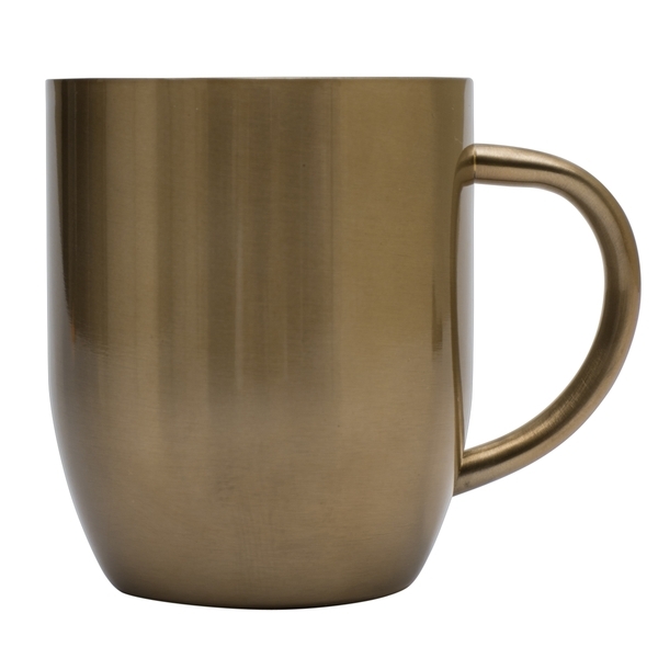 Kubek stalowy Dusk 350 ml, złoty z nadrukiem logo b