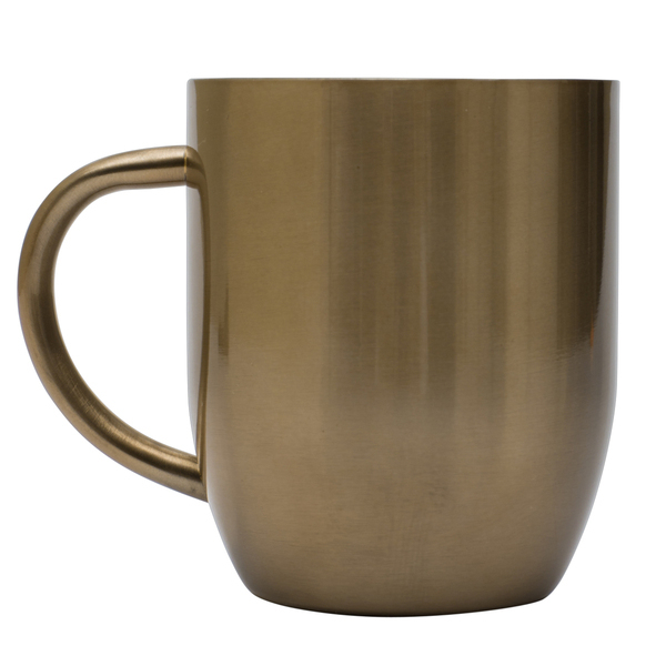 Kubek stalowy Dusk 350 ml, złoty z nadrukiem logo c