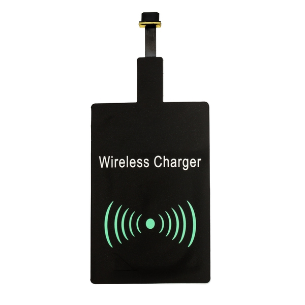 Adapter do ładowania bezprzewodowego Call-ready, czarny z nadrukiem logo b