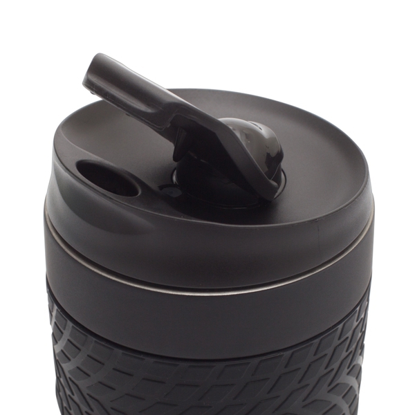 Kubek termiczny Offroader 200 ml, czarny z nadrukiem logo b