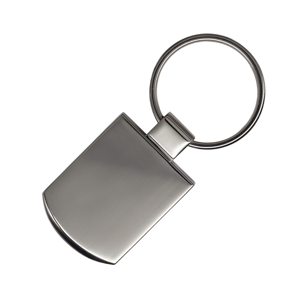 Brelok metalowy Stark, srebrny z grawerem logo c