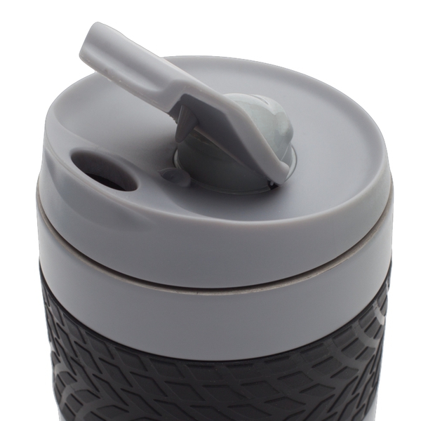 Kubek termiczny Offroader 200 ml, szary z nadrukiem logo b