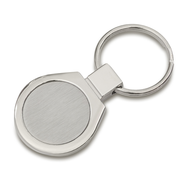 Brelok metalowy Metal Promo, srebrny z grawerem logo b