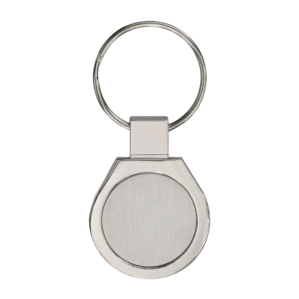 Brelok metalowy Metal Promo, srebrny z grawerem logo c