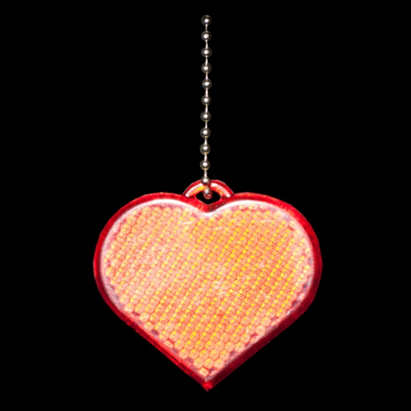 Zawieszka Heart Reflect, czerwony z nadrukiem logo b