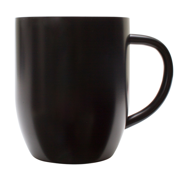 Kubek stalowy Night Goody 350 ml, czarny z nadrukiem logo b