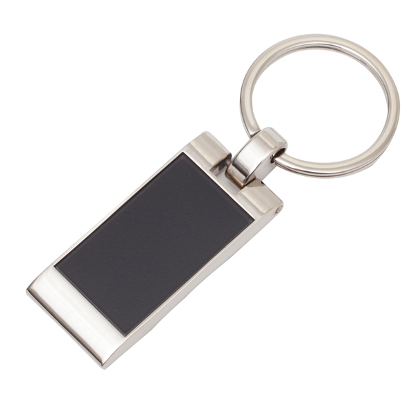 Brelok metalowy Forte, czarny z grawerem logo b