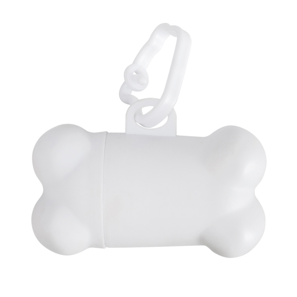 Pojemniczek z woreczkami Neat Dog, biały z nadrukiem logo b