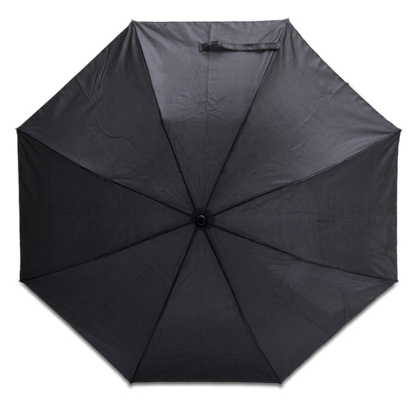 Parasol składany Uster, czarny z nadrukiem logo c