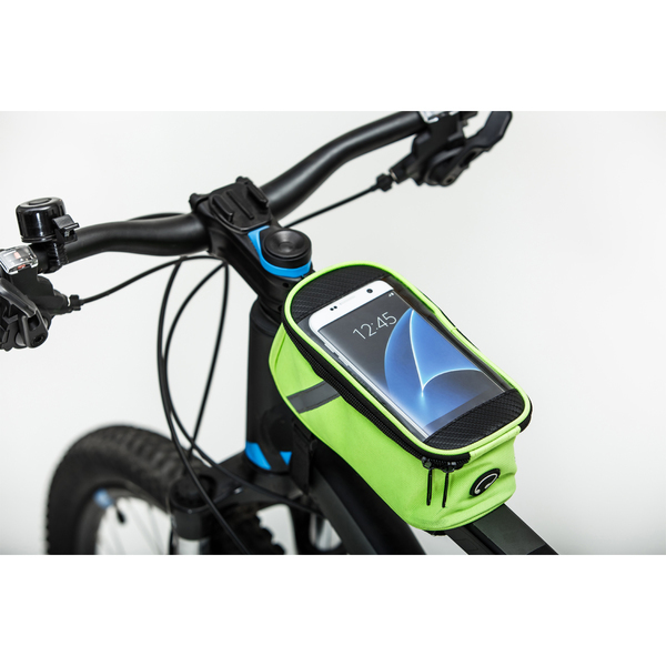 Torebka na rower Bikeysmart, jasny zielony z nadrukiem logo e