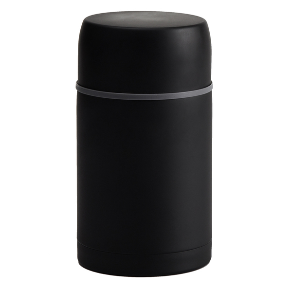 Pojemnik próżniowy Termo 800 ml, czarny z nadrukiem logo b